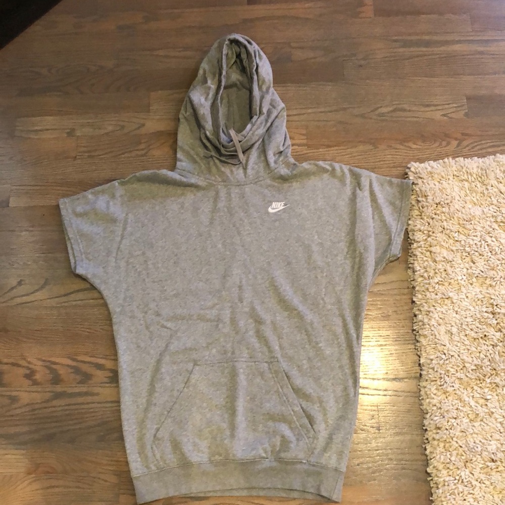 Nike extra long short sleeve fleece hoodie XS